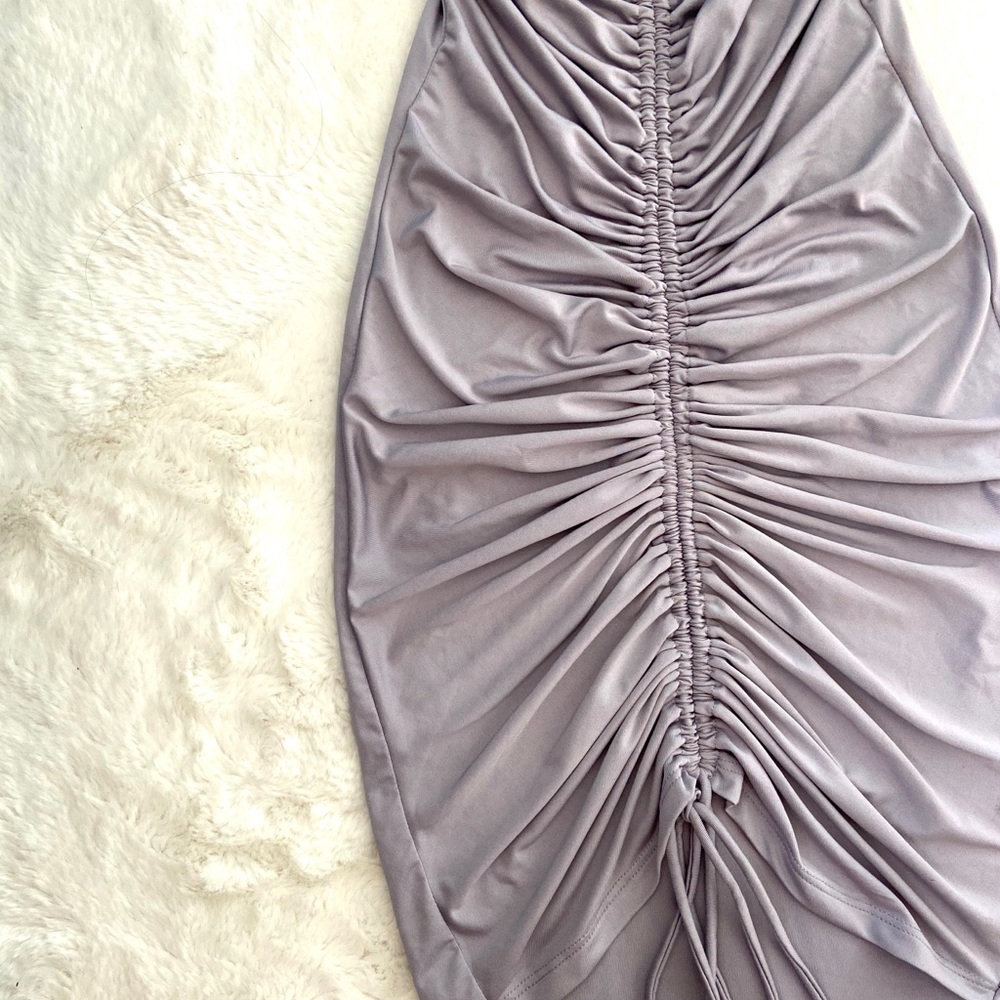 Grey Ruched Dress - Picture 3 of 4
